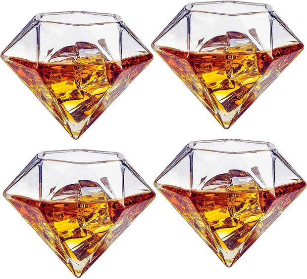 Diamond Whiskey Decanter with 2 Diamond Whiskey Glasses - Bill Hallman- Inman Park