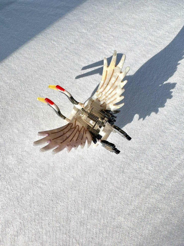 Solar Eclipse - Hand-painted Crane Bird Claw Hair Clip | Eco-Friendly - Bill Hallman- Inman Park