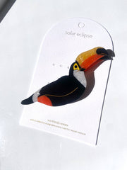 Solar Eclipse - Hand-painted Toucan Bird Claw Hair Clip | Eco-Friendly - Bill Hallman- Inman Park