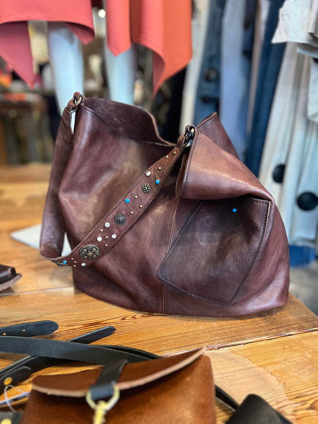 Large Stone Leather Bag