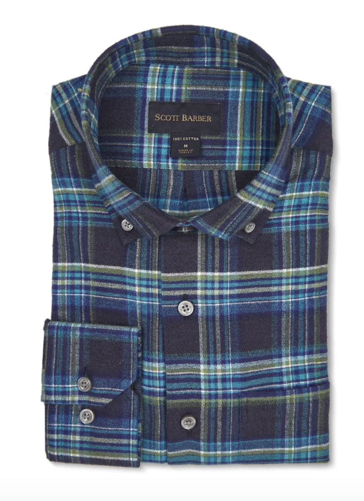 Cotton Flannel Winter Plaid LS Shirt - Bill Hallman- Inman Park