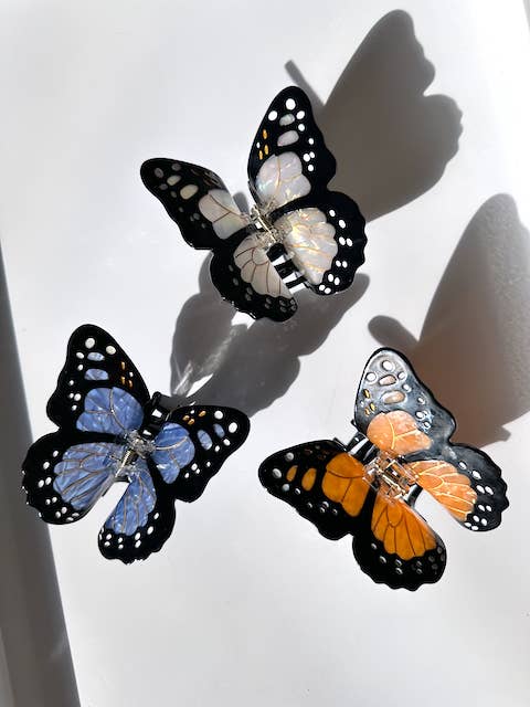 Solar Eclipse - Hand-painted Monarch Butterfly Claw Hair Clip | Eco-Friendly - Bill Hallman- Inman Park