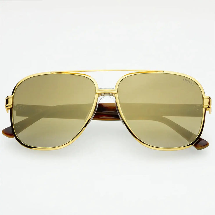 FREYRS Eyewear - Carter Gold Mirror Sunglasses - Bill Hallman- Inman Park