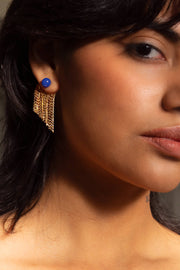 Rubell Layered Earring - 18K Gold Plated: Blue Onyx - Bill Hallman- Inman Park